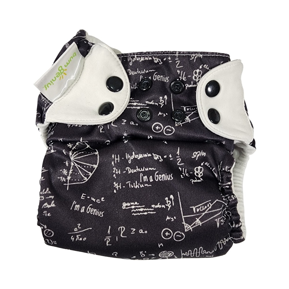 BumGenius Albert Science Math Physics Pocket Cloth Diaper with Insert Snap Rise